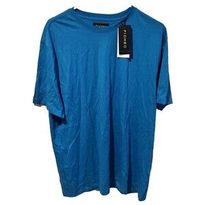 Piombo Pocket Tee Shirt Men's XXL Aqua Blue Solid Cotton Short Sleeve New w Tags